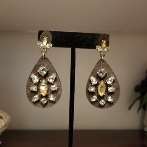 Wooden embellished earrings